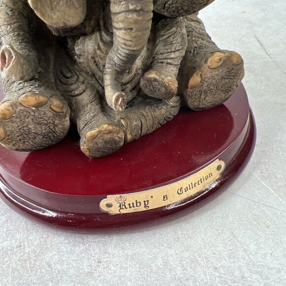 Ruby's Collection African Elephant Mother & Child‎ Teardrop Figurine 7"H - Picture 9 of 12